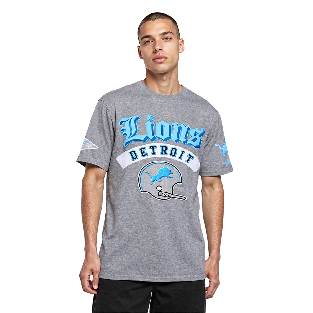 NFL DETROIT LIONS BEST OF T-SHIRT EN JERSEY DE COTON À ÉPAULES TOMBANTES POUR HOMME (GRIS CHINÉ FONCÉ)