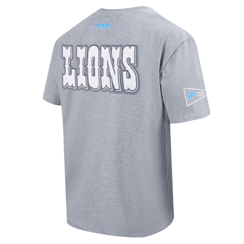 NFL DETROIT LIONS BEST OF T-SHIRT EN JERSEY DE COTON À ÉPAULES TOMBANTES POUR HOMME (GRIS CHINÉ FONCÉ)
