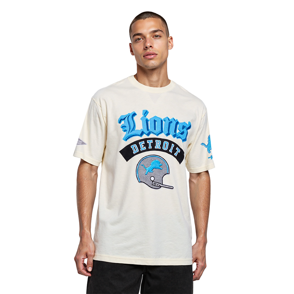 NFL DETROIT LIONS BEST OF T-SHIRT EN JERSEY DE COTON À ÉPAULES TOMBANTES POUR HOMME (COQUILLE D'ŒUF)