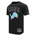 NFL DETROIT LIONS REBEL ATHLETICS T-SHIRT EN JERSEY SIMPLE À LOGO EMPILÉ POUR HOMME (NOIR)