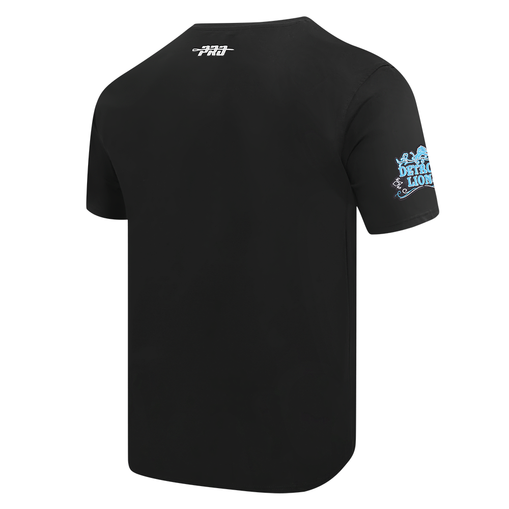 NFL DETROIT LIONS REBEL ATHLETICS T-SHIRT EN JERSEY SIMPLE À LOGO EMPILÉ POUR HOMME (NOIR)