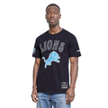 NFL DETROIT LIONS REBEL ATHLETICS T-SHIRT EN JERSEY SIMPLE À LOGO EMPILÉ POUR HOMME (NOIR)