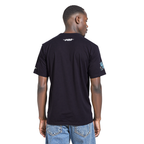 NFL DETROIT LIONS REBEL ATHLETICS T-SHIRT EN JERSEY SIMPLE À LOGO EMPILÉ POUR HOMME (NOIR)