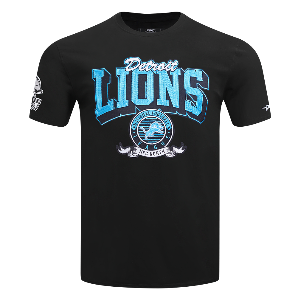 NFL DETROIT LIONS TEAM BADGE MEN'S SJ TEE (BLACK)