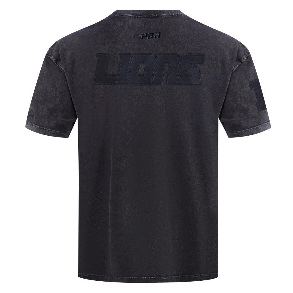 NFL DETROIT LIONS WASHED VANGUARD T-SHIRT À MANCHES COURTES POUR HOMME (NOIR DÉLAVÉ)