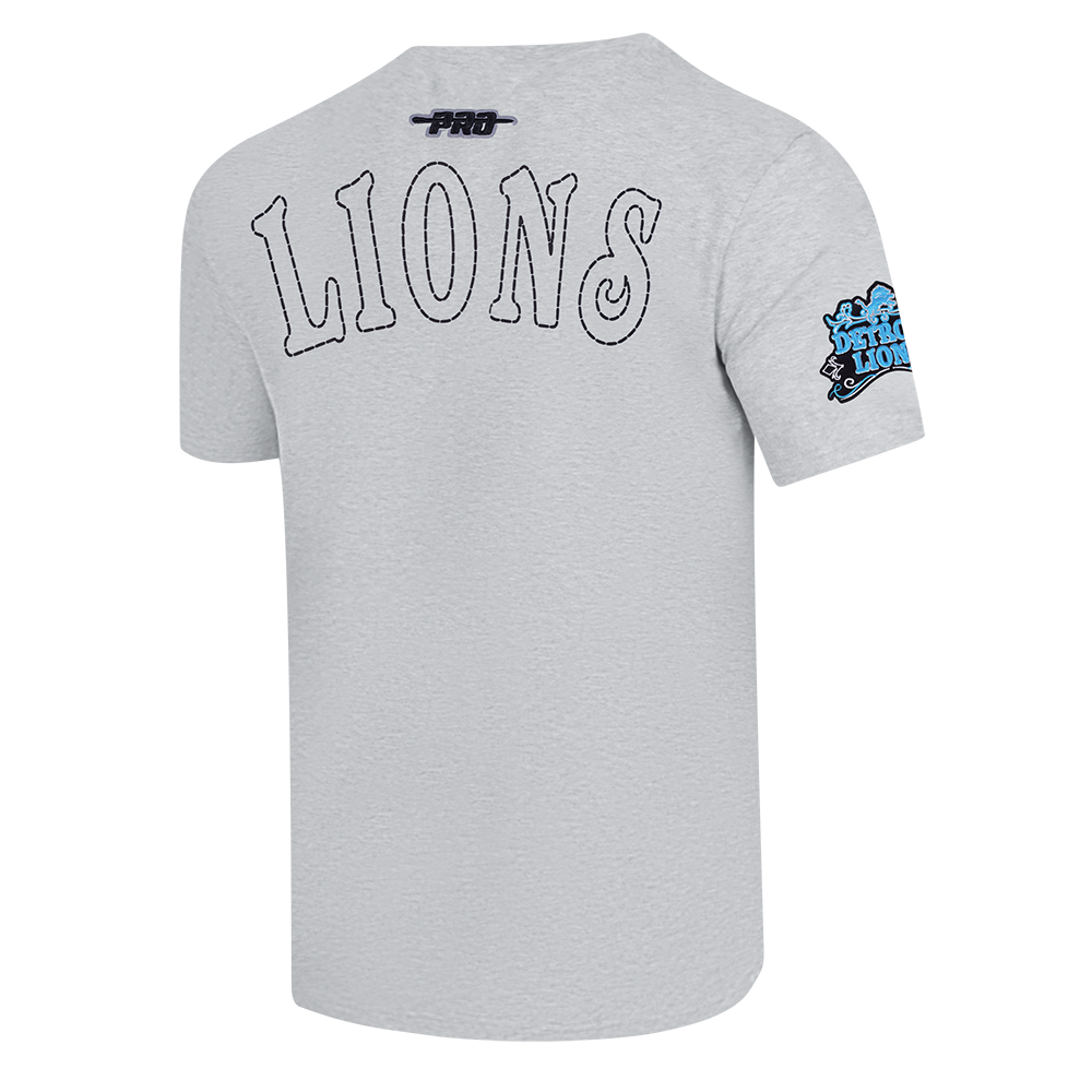 NFL DETROIT LIONS REBEL ATHLETICS T-SHIRT EN JERSEY SIMPLE POUR HOMME (GRIS CHINÉ)