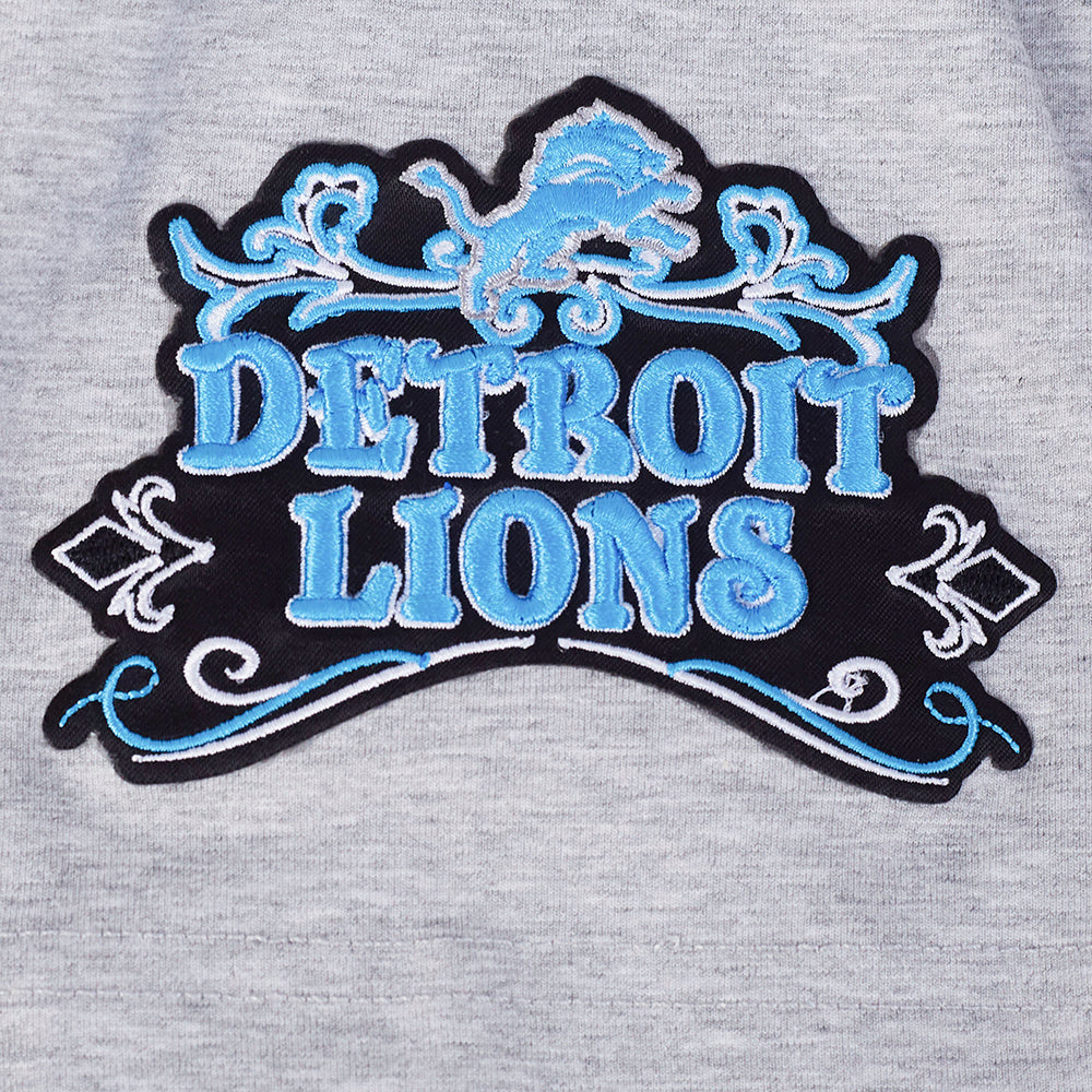 NFL DETROIT LIONS REBEL ATHLETICS T-SHIRT EN JERSEY SIMPLE POUR HOMME (GRIS CHINÉ)