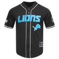 NFL DETROIT LIONS MEN'S MESH BUTTON DOWN SHIRT (BLACK)