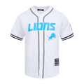 NFL DETROIT LIONS MESH CHEMISE BOUTONNÉE POUR HOMME (BLANC/NOIR/BLANC)