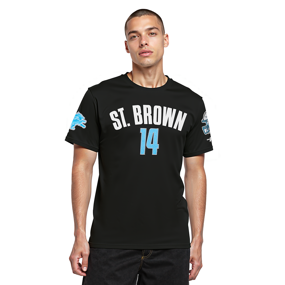 NFL DETROIT LIONS AMON RA ST. BROWN #14 CLASSIC PNN MEN'S SJ TEE
