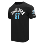 NFL DETROIT LIONS AIDAN HUTCHINSON #97 CLASSIC PNN T-SHIRT EN JERSEY SIMPLE POUR HOMME (NOIR)