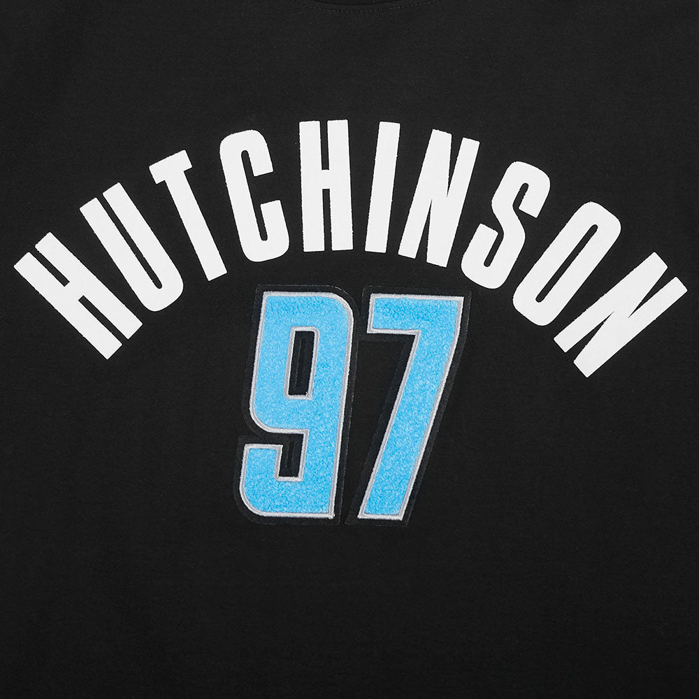 NFL DETROIT LIONS AIDAN HUTCHINSON #97 CLASSIC PNN T-SHIRT EN JERSEY SIMPLE POUR HOMME (NOIR)