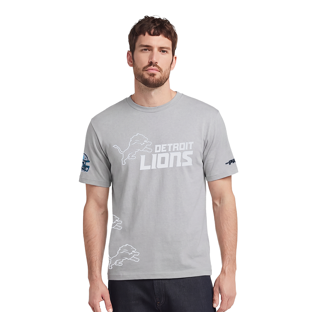 NFL DETROIT LIONS T-SHIRT À MANCHES COURTES POUR HOMME (BÉTON)