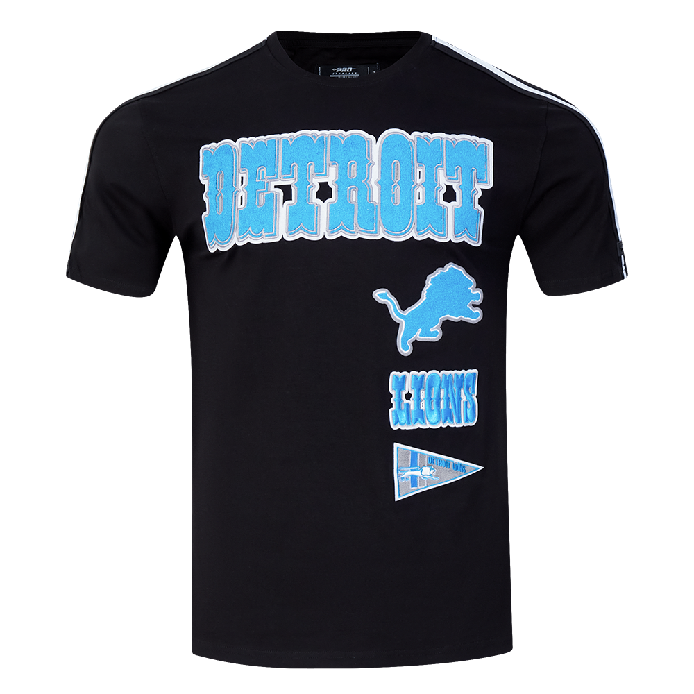 NFL DETROIT LIONS RETRO CLASSIC MEN'S STRIPED TEE (BLACK)