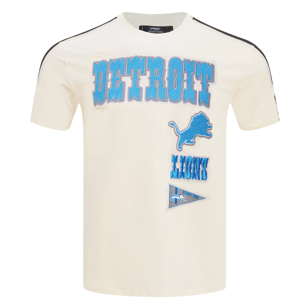 NFL DETROIT LIONS RETRO CLASSIC MEN'S STRIPED TEE (EGGSHELL/ BLACK)