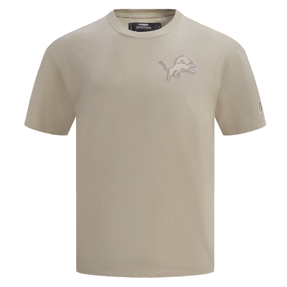 NFL DETROIT LIONS NEUTRAL MEN'S COTTON JERSEY DROP SHOULDER TEE (TAUPE)