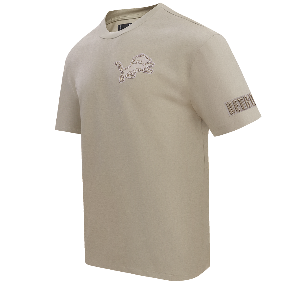 NFL DETROIT LIONS NEUTRAL MEN'S COTTON JERSEY DROP SHOULDER TEE (TAUPE)