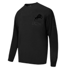 NFL DETROIT LIONS BLACKOUT MEN'S DROP SHOULDER LS TEE (BLACK)