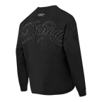 NFL DETROIT LIONS BLACKOUT MEN'S DROP SHOULDER LS TEE (BLACK)