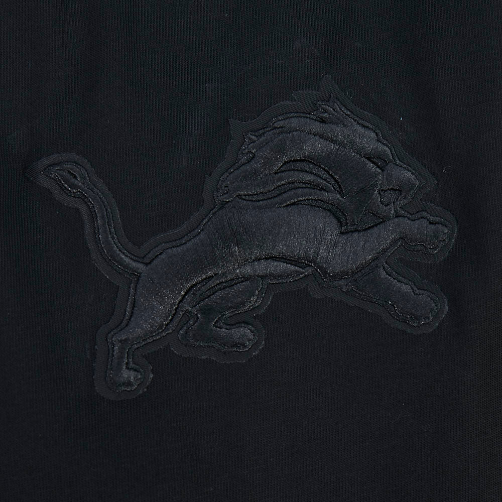 NFL DETROIT LIONS BLACKOUT MEN'S DROP SHOULDER LS TEE (BLACK)