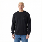 NFL DETROIT LIONS BLACKOUT MEN'S DROP SHOULDER LS TEE (BLACK)