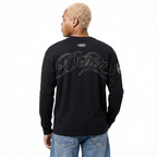 NFL DETROIT LIONS BLACKOUT MEN'S DROP SHOULDER LS TEE (BLACK)