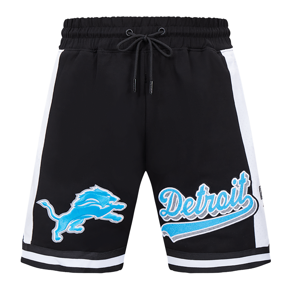 NFL DETROIT LIONS SCRIPT TAIL MEN'S DOUBLE KNIT 2.0 SHORT (BLACK)