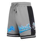 NFL DETROIT LIONS SCRIPT TAIL SHORT EN MAILLE DOUBLE 2.0 POUR HOMME (GRIS/NOIR)