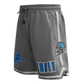 NFL DETROIT LIONS CLASSIC CHENILLE SHORT EN MAILLE DOUBLE POUR HOMME (GRIS)