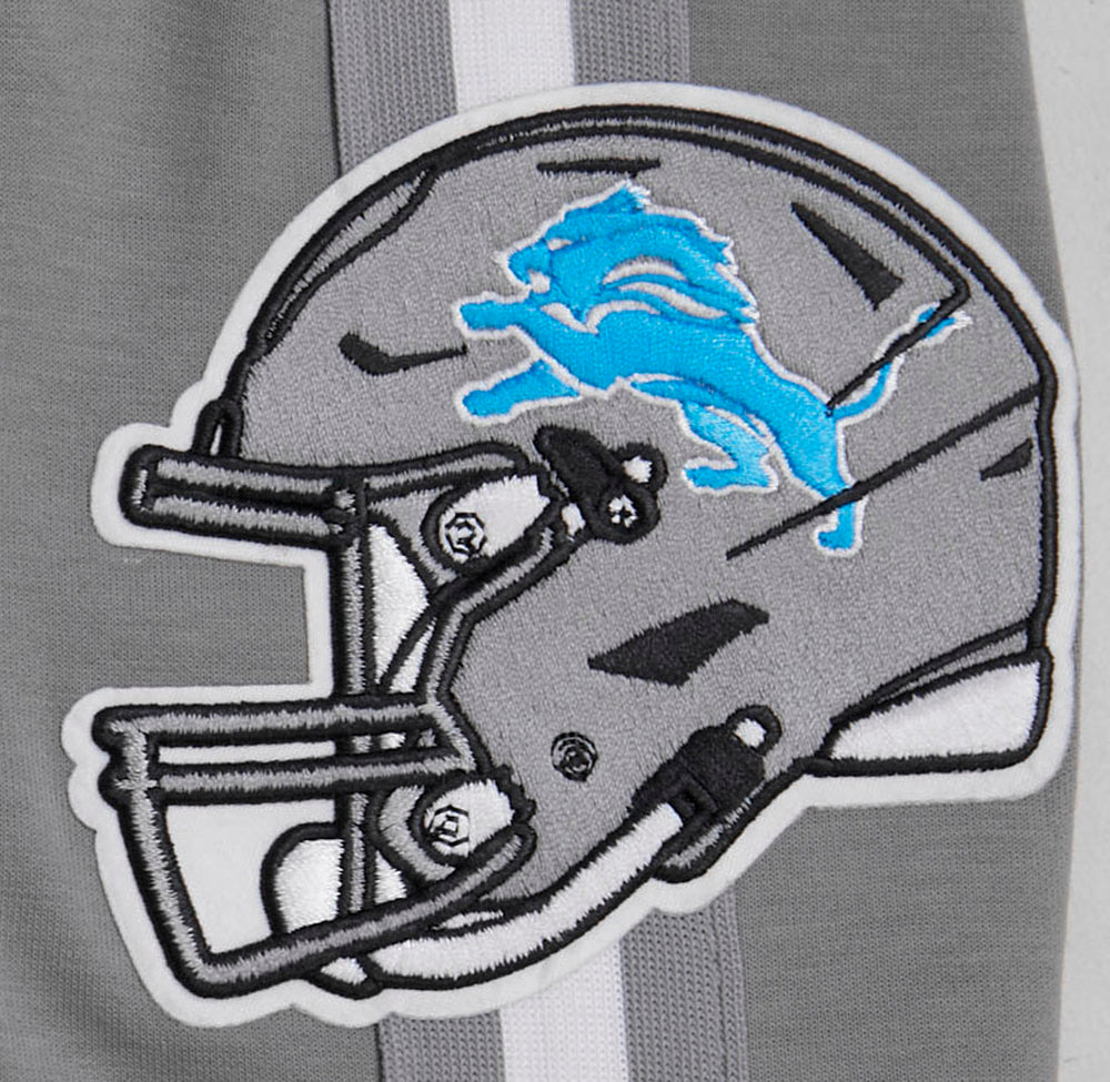 NFL DETROIT LIONS CLASSIC CHENILLE SHORT EN MAILLE DOUBLE POUR HOMME (GRIS)