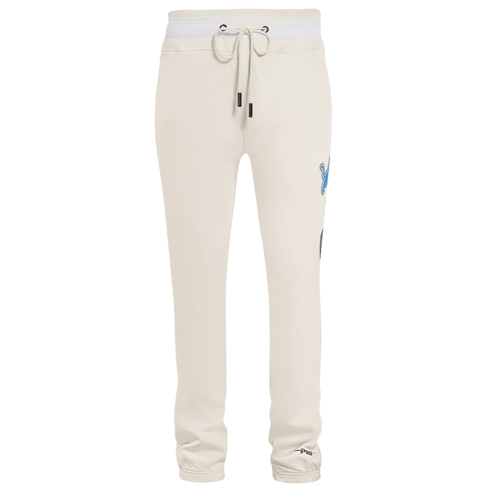 NFL DETROIT LIONS PINSTRIPE RETRO CLASSIC MEN'S RIB FLEECE SWEATPANT (EGGSHELL)