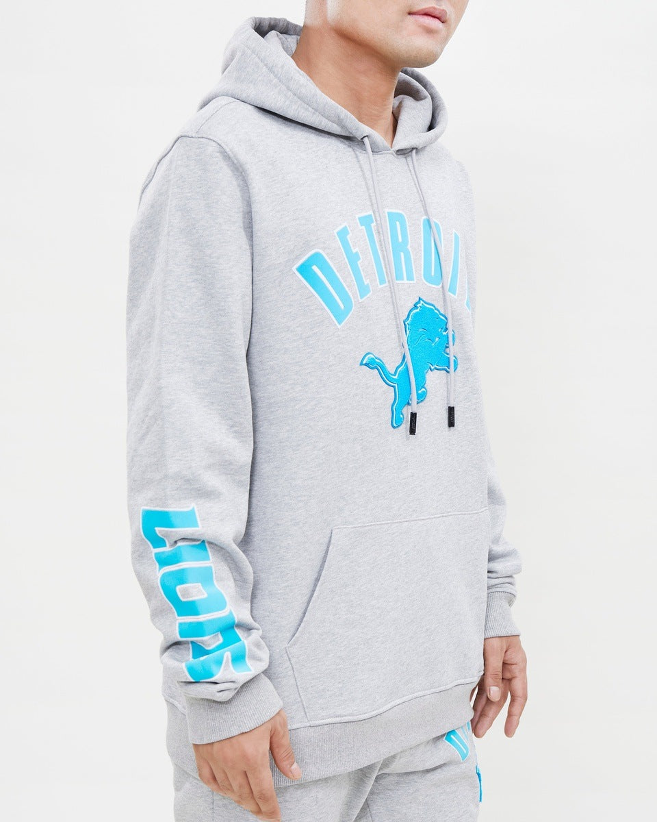 NFL DETROIT LIONS CLASSIC MEN'S PULLOVER HOODIE (HEATHER GREY)