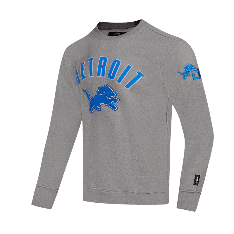 NFL DETROIT LIONS CLASSIC MEN'S CREWNECK (HEATHER GREY)