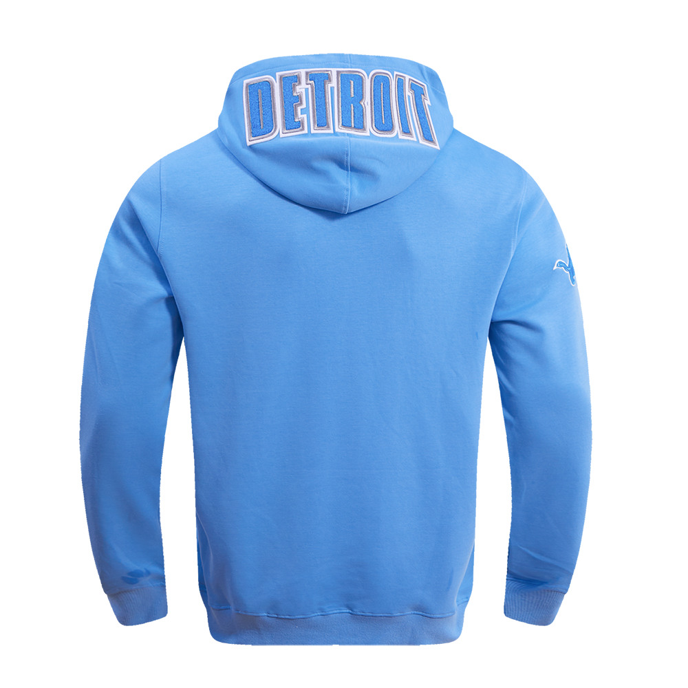NFL DETROIT LIONS CLASSIC CHENILLE MEN'S PO HOODIE (UNIVERSITY BLUE)