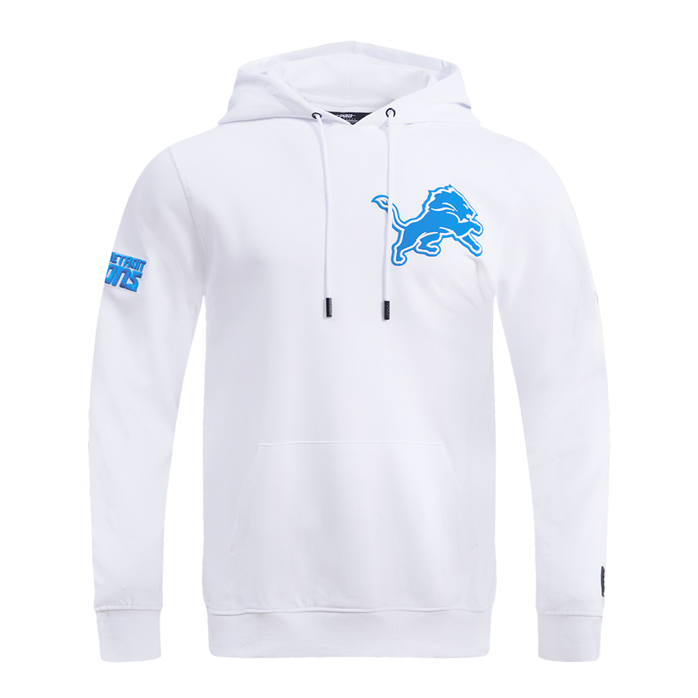 NFL DETROIT LIONS CLASSIC CHENILLE CHANDAIL À CAPUCHON EN MAILLE DOUBLE POUR HOMME (BLANC)