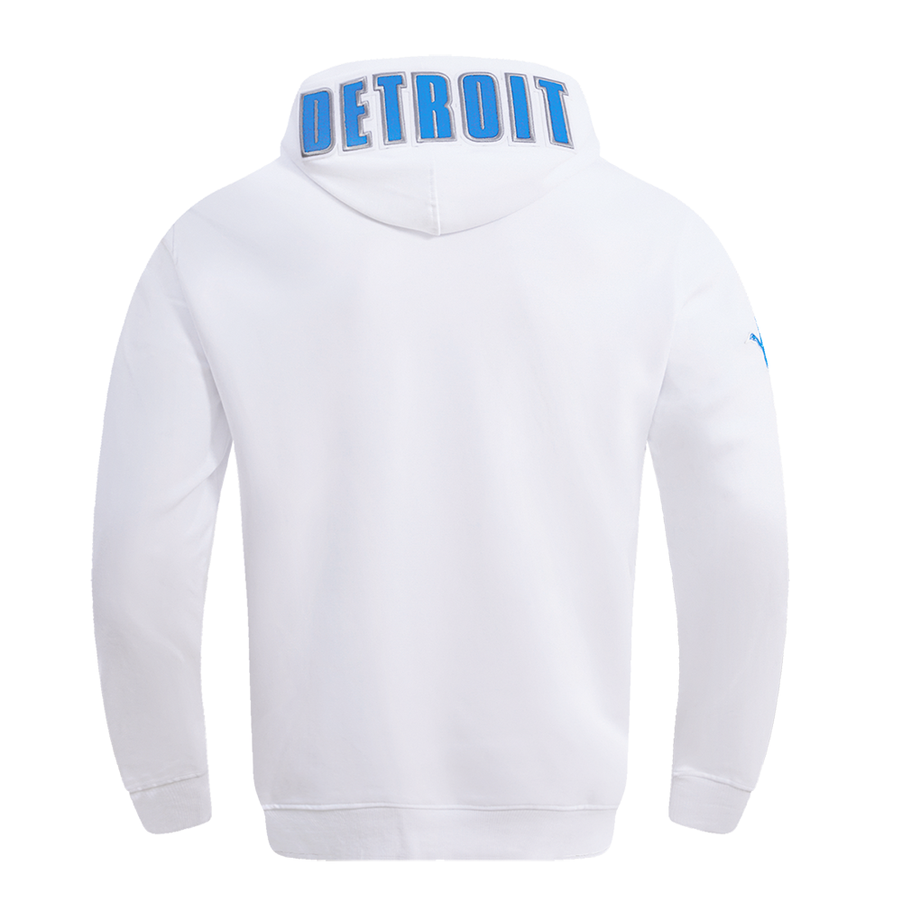 NFL DETROIT LIONS CLASSIC CHENILLE CHANDAIL À CAPUCHON EN MAILLE DOUBLE POUR HOMME (BLANC)