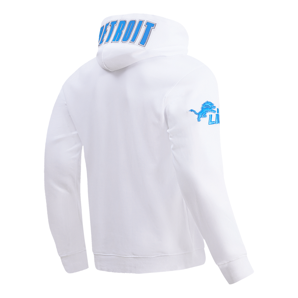 NFL DETROIT LIONS CLASSIC CHENILLE CHANDAIL À CAPUCHON EN MAILLE DOUBLE POUR HOMME (BLANC)