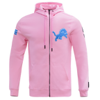 NFL DETROIT LIONS CLASSIC CHENILLE CHANDAIL À CAPUCHON À GLISSIÈRE POUR HOMME (ROSE)