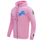 NFL DETROIT LIONS CLASSIC CHENILLE CHANDAIL À CAPUCHON À GLISSIÈRE POUR HOMME (ROSE)