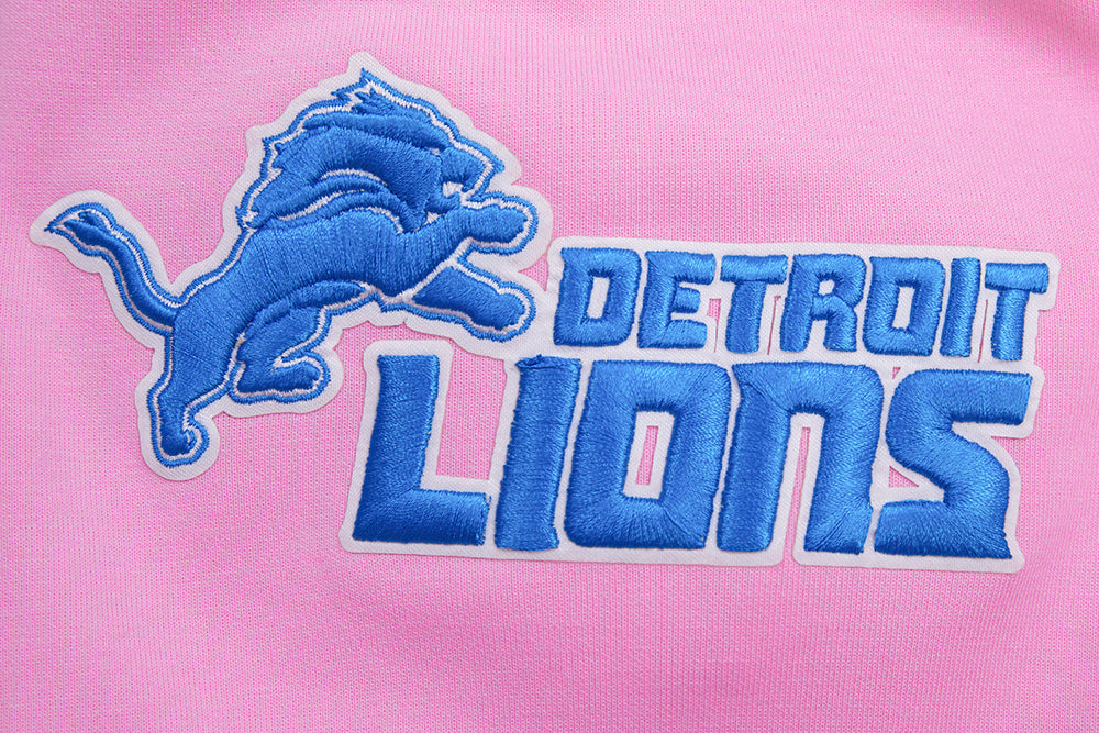 NFL DETROIT LIONS CLASSIC CHENILLE CHANDAIL À CAPUCHON À GLISSIÈRE POUR HOMME (ROSE)