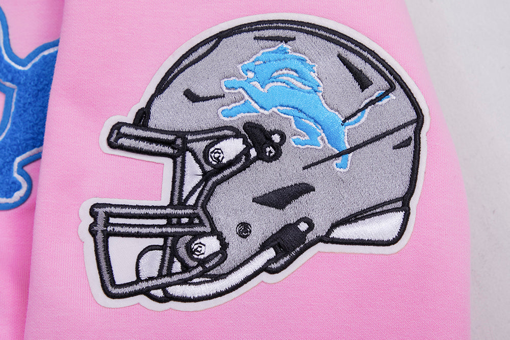 NFL DETROIT LIONS CLASSIC CHENILLE CHANDAIL À CAPUCHON À GLISSIÈRE POUR HOMME (ROSE)