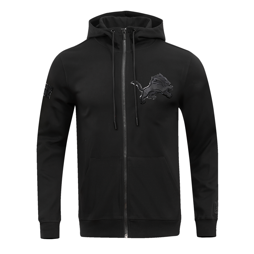 NFL DETROIT LIONS TRIPLE BLACK CHANDAIL À CAPUCHON À GLISSIÈRE (TRIPLE NOIR)