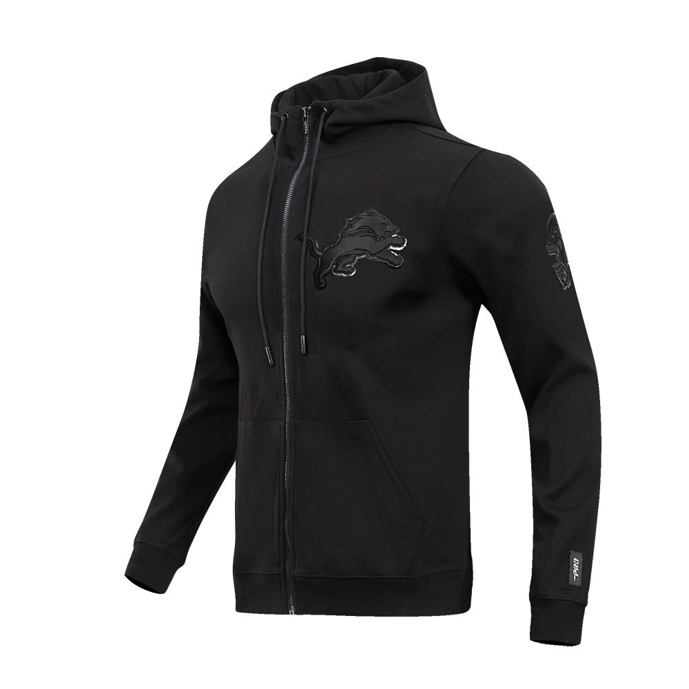 NFL DETROIT LIONS TRIPLE BLACK CHANDAIL À CAPUCHON À GLISSIÈRE (TRIPLE NOIR)