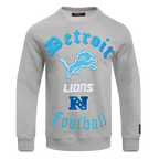 NFL DETROIT LIONS OLD ENGLISH MEN'S CREWNECK (HEATHER GREY)