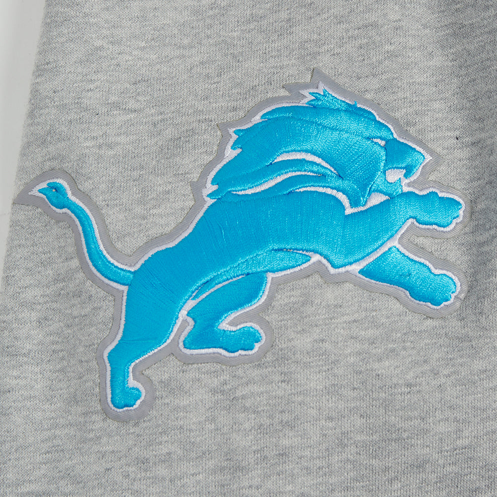 NFL DETROIT LIONS TEAM PENNANTS CHANDAIL À CAPUCHON EN MOLLETON CÔTELÉ POUR HOMME (GRIS CHINÉ/NOIR)