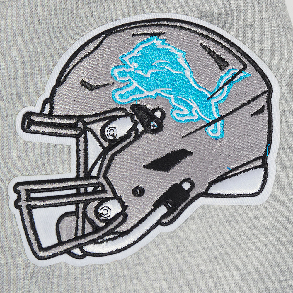 NFL DETROIT LIONS TEAM PENNANTS CHANDAIL À CAPUCHON EN MOLLETON CÔTELÉ POUR HOMME (GRIS CHINÉ/NOIR)