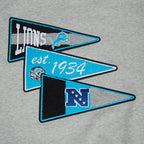 NFL DETROIT LIONS TEAM PENNANTS CHANDAIL À CAPUCHON EN MOLLETON CÔTELÉ POUR HOMME (GRIS CHINÉ/NOIR)