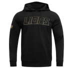 NFL DETROIT LIONS CHANDAIL À CAPUCHON NOIR ET OR EN MAILLE DOUBLE POUR HOMME (NOIR)