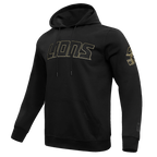 NFL DETROIT LIONS CHANDAIL À CAPUCHON NOIR ET OR EN MAILLE DOUBLE POUR HOMME (NOIR)