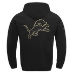 NFL DETROIT LIONS CHANDAIL À CAPUCHON NOIR ET OR EN MAILLE DOUBLE POUR HOMME (NOIR)